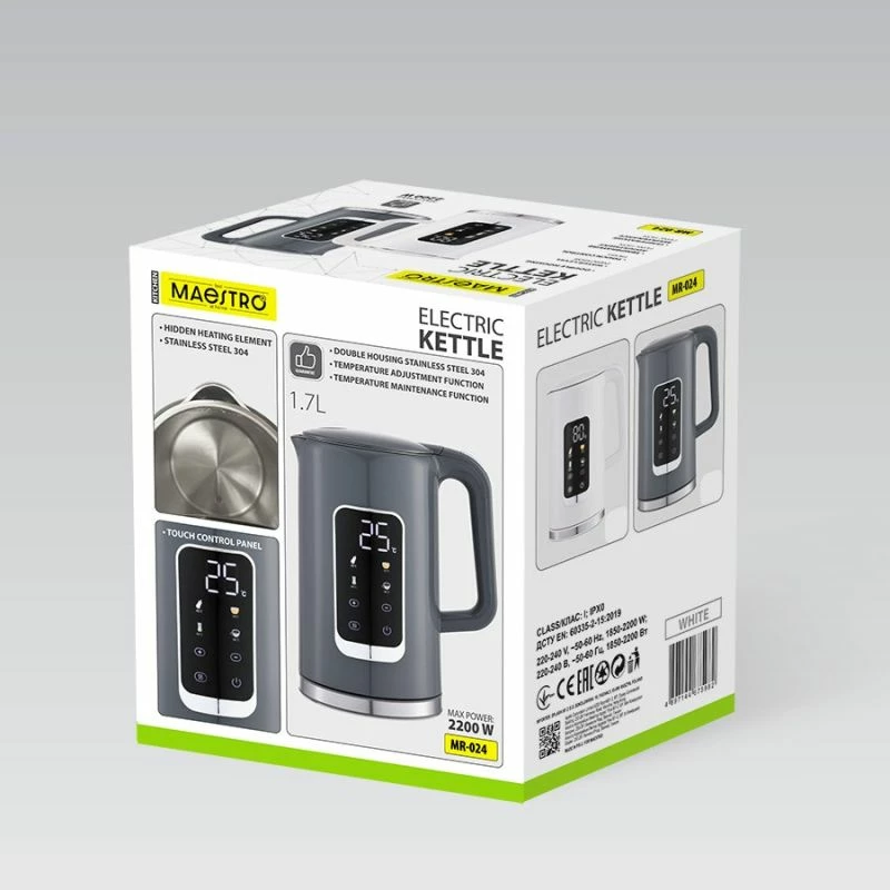 Çajnik elektrik Maestro MR-024, gri