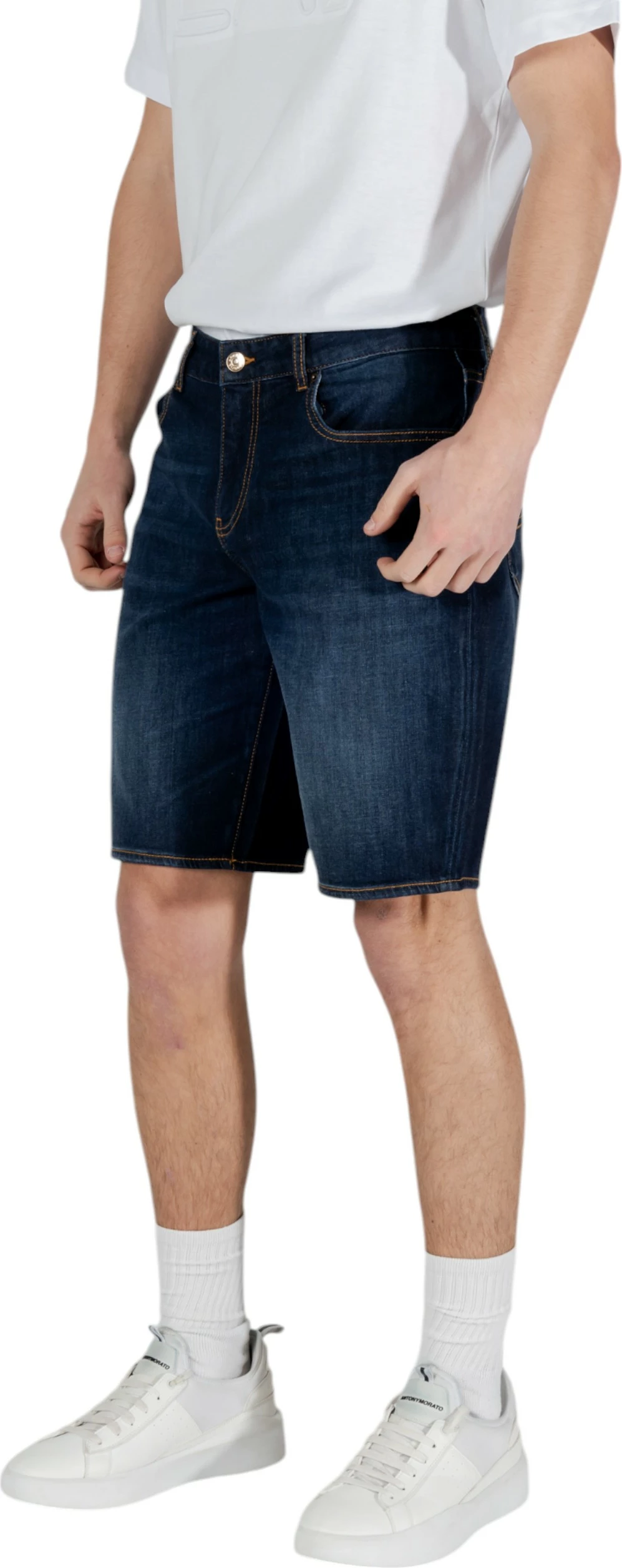 Shorce për meshkuj Armani Exchange XM000073 AF13089, blu e errët denim [Madhësia: W32]