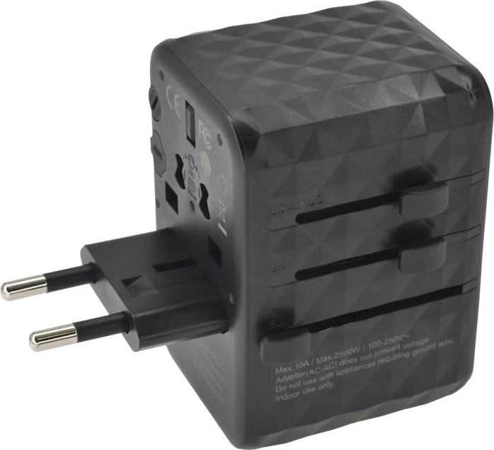 Dviced Universal travel adapter 65W GaN - Black