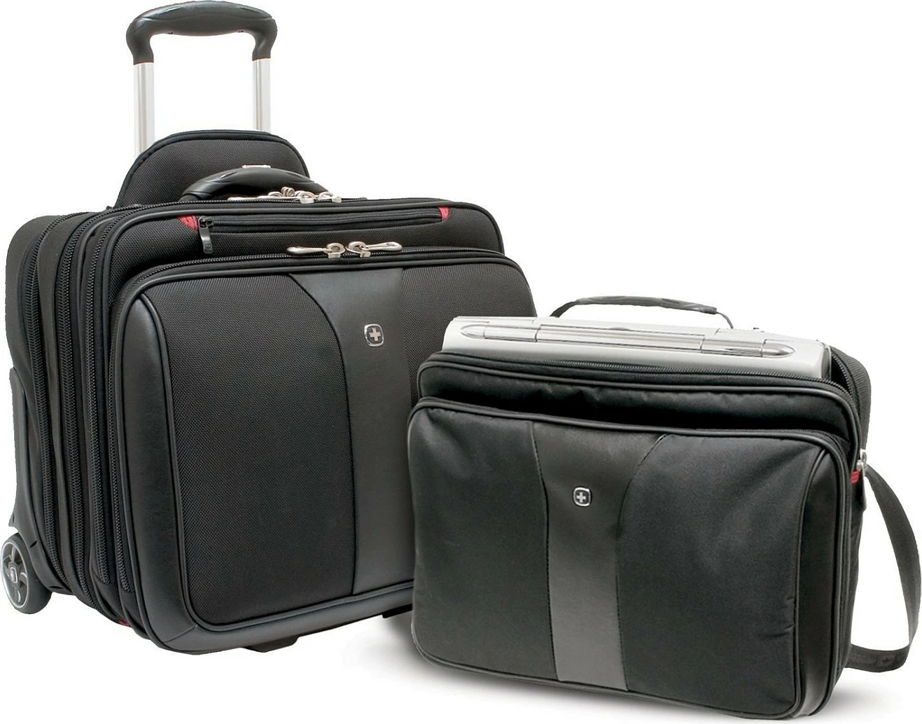 Set biznesi 2 pjesësh Wenger Patriot, trolley 17 inç me çantë notebook 15.4 inç, e zezë