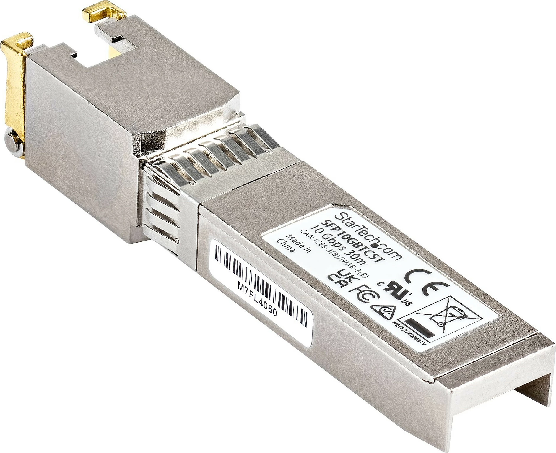 Modul SFP+ StarTech SFP10GBTCST, kompatibil me Cisco, 10GbE 10GBASE‑T, RJ45, 30 m, i argjendtë