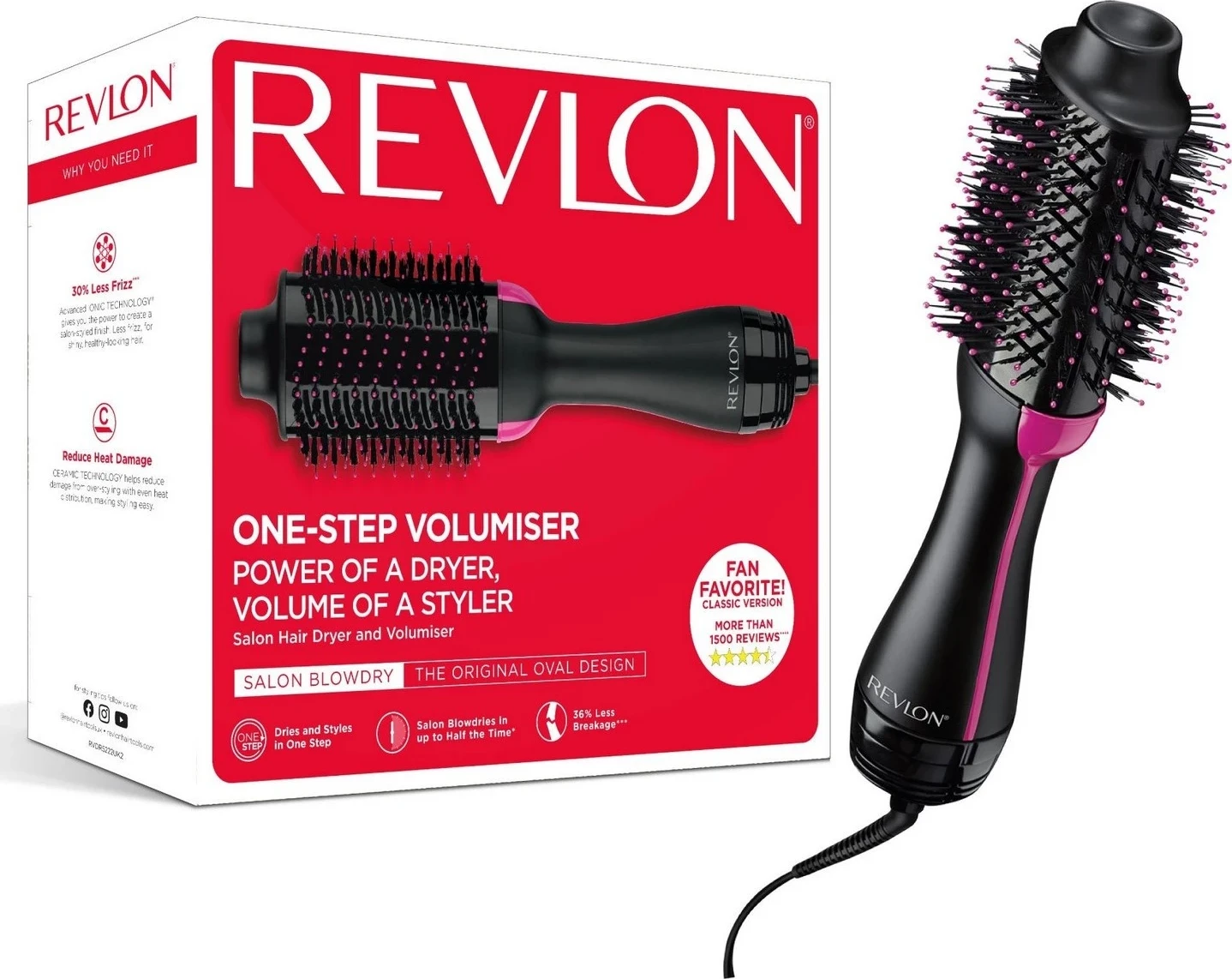 Fen dhe Volumizues për flokët Revlon, i zi