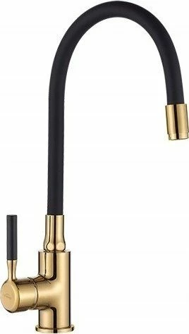 Rubinet kuzhine Sourcing KITCHEN MIXER GLAMOUR FLEXBLACK/GOLD, një-lever, 351 mm, montim mbi banak, me set ujitjeje 20 m, zi/ari