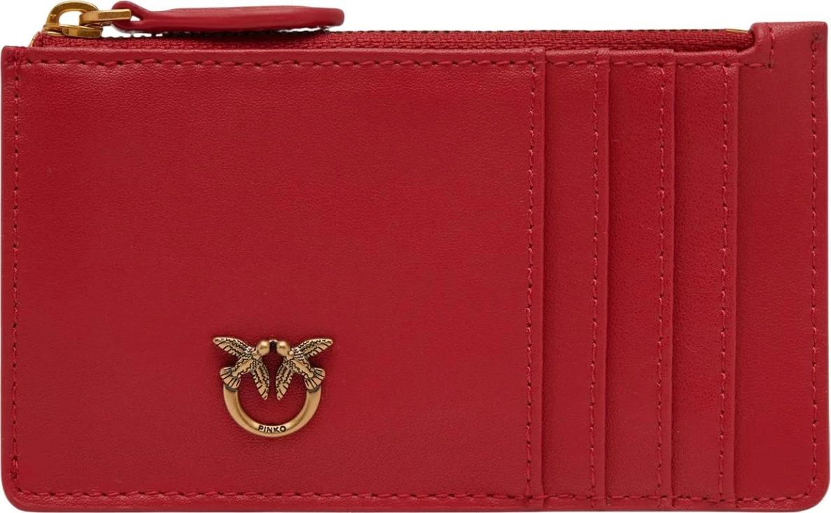 Portofol mbajtëse kartelash për femra Pinko AIRONE VITELLO SETA 100251 A0F1, e kuqe