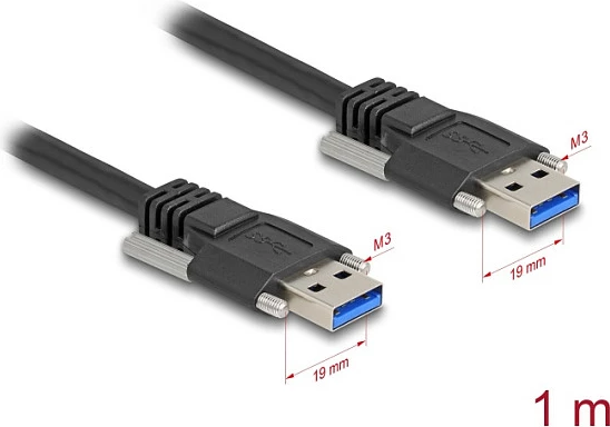 Kabllo USB DeLOCK 81254, USB-A në USB-A, 1 m, USB 3.2 Gen 1 5 Gbit/s, e zezë