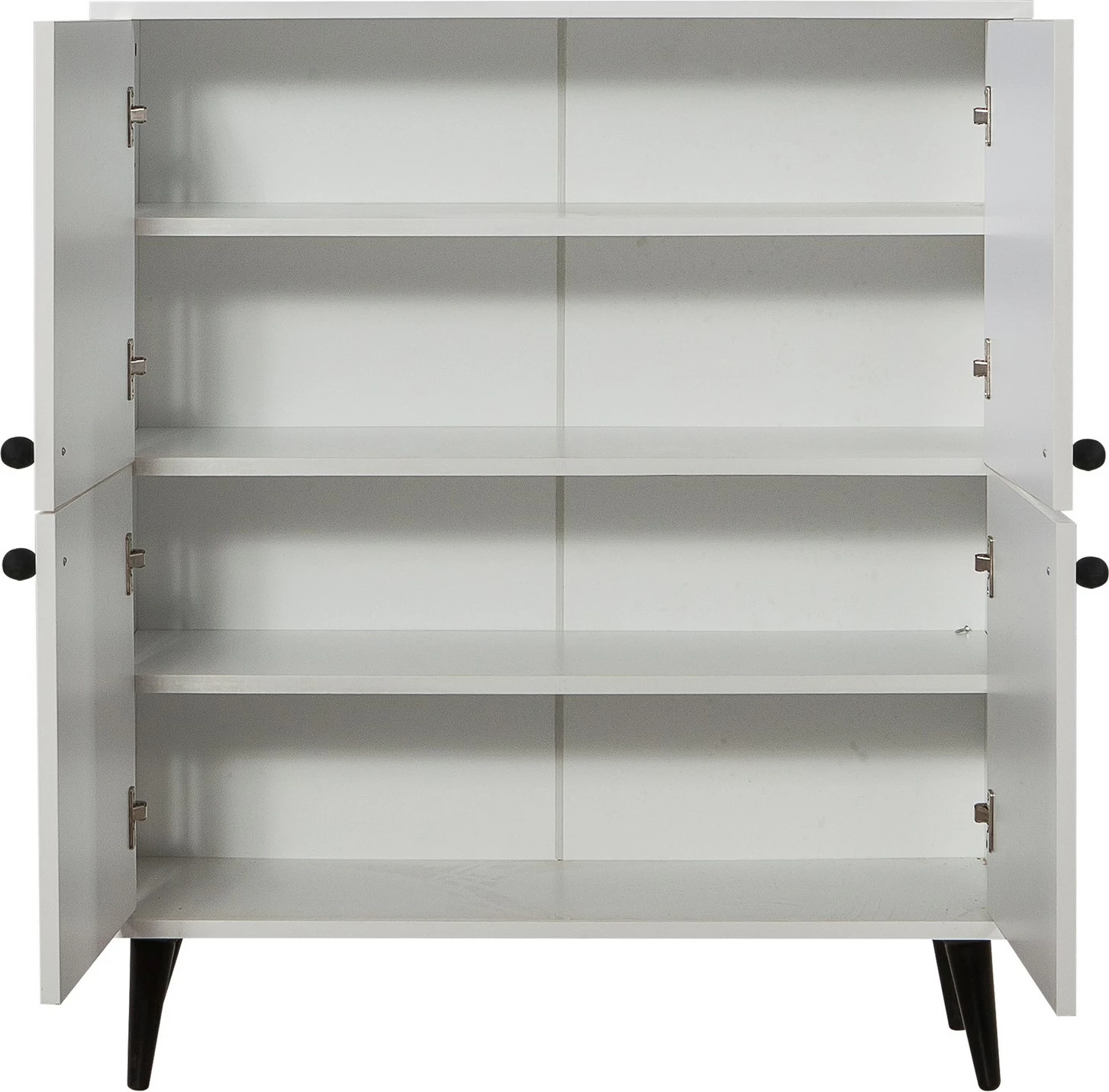 Dollap multifunksional Hanah Home, Multilüx Swan, ngjyrë bardhë/zi, model abstrakt, 95x111x36 cm