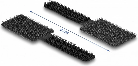 Mbajtës kabllosh DeLOCK mini Velcro vetëngjitës 90x24mm, 10 copë, i zi