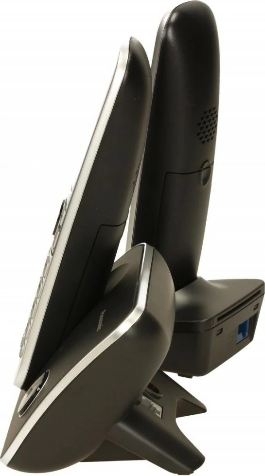 Telefon pa kabllo Panasonic KX-TG6812, 2 aparate, i zi/argjendtë