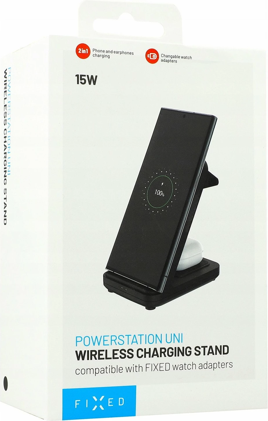 Mbushës pa tela Fixed Powerstation Uni 15W, 2 pajisje, USB-C, i zi