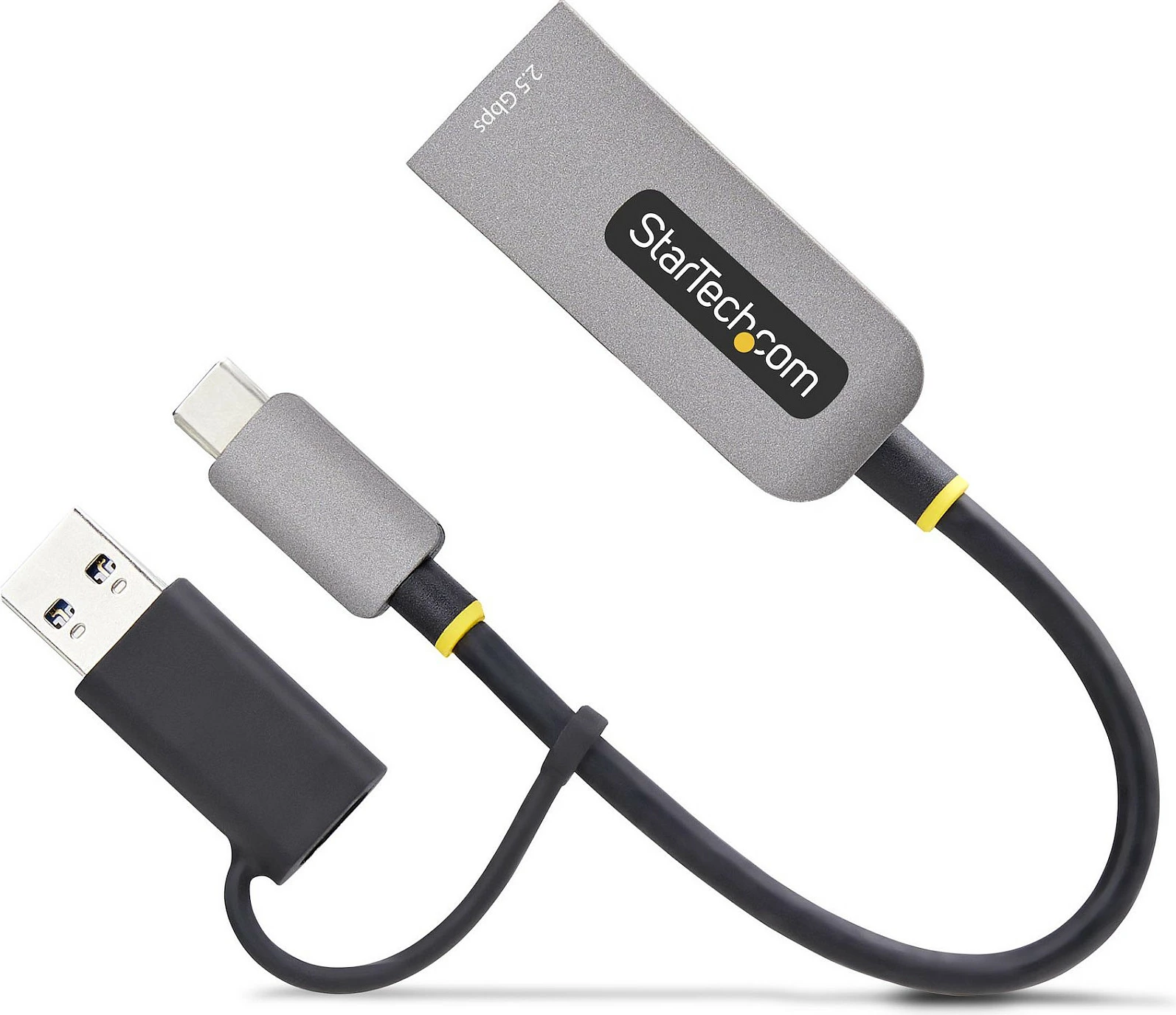 Adapter rrjeti StarTech USB-C në Ethernet 2.5GbE, Realtek RTL8156BG, me konvertues USB-A, 15cm, gri