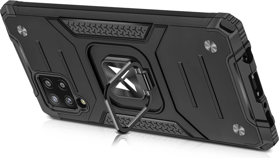 Mbështjellës Wozinsky Ring Armor me mbajtëse, për Samsung Galaxy A42 5G, i zi