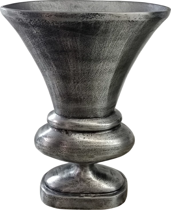Vazo MUT, alumin, ngjyrë argjendi antike, 32x16x46 cm
