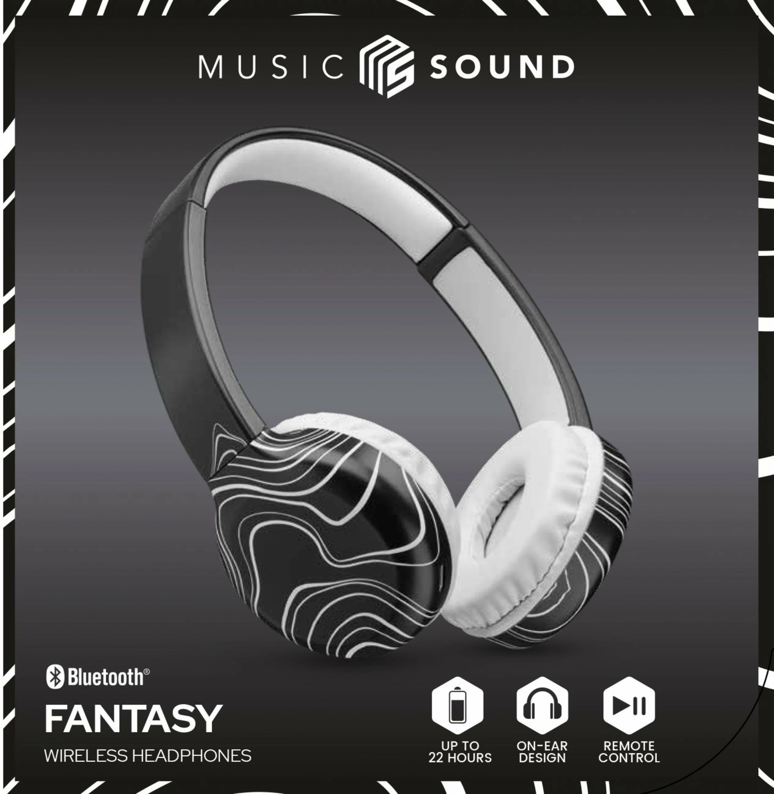 Kufje Bluetooth Cellularline Music & Sound Fantasy Wave, wireless, mikrofon, e zezë