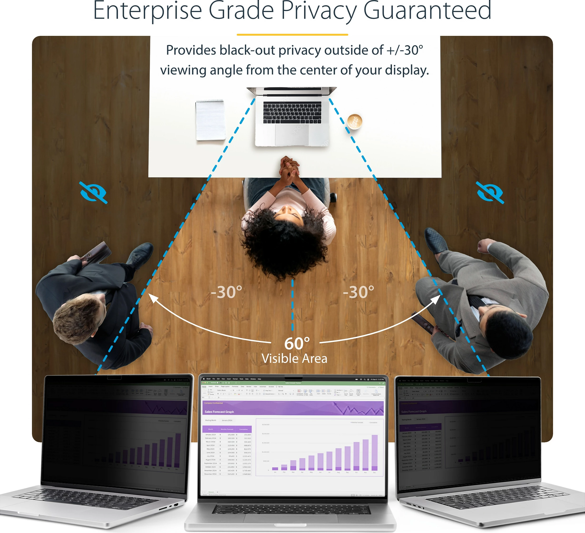Filtri privatësie për ekran laptopi StarTech, MacBook Air 15" 2023/2024, magnetik, anti-glare, 51% dritë blu, Glossy/Matt, i zi