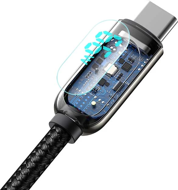 Kabllo Baseus Display, USB në USB-C, 66W, 2m, e zezë