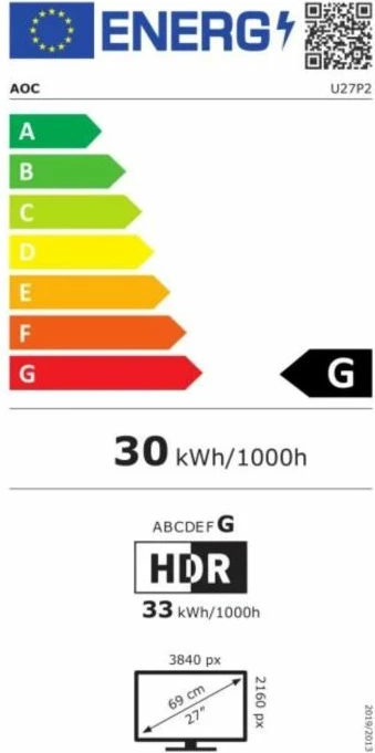 Monitor AOC U27P2 27\" IPS UHD 4K 60Hz