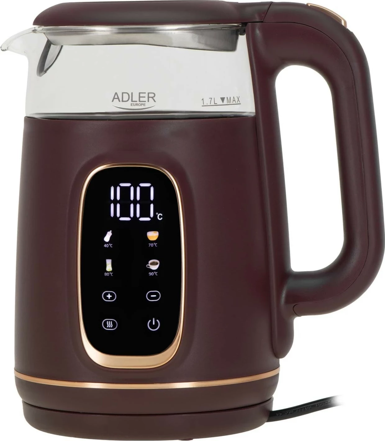 Çajnik elektrik Adler AD 1305, 1.7L, burgundy