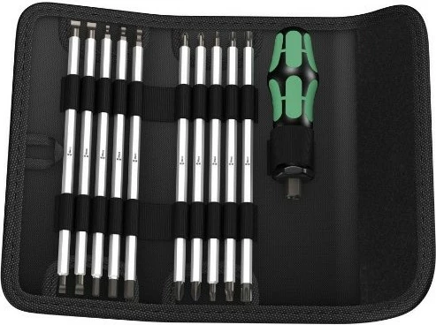 Set veglash Wera Vario-Satz 11 pjesë, mbështjellës, krom, i zi