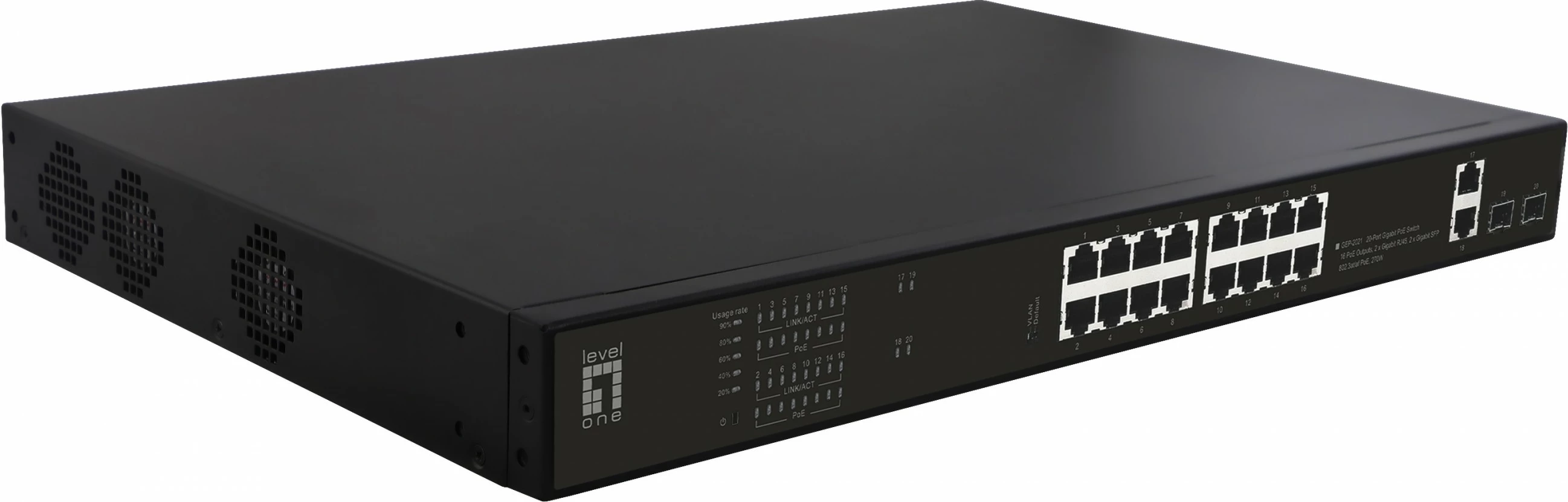Switch LevelOne GEP-2021, Gigabit Ethernet, PoE, Rack 1U