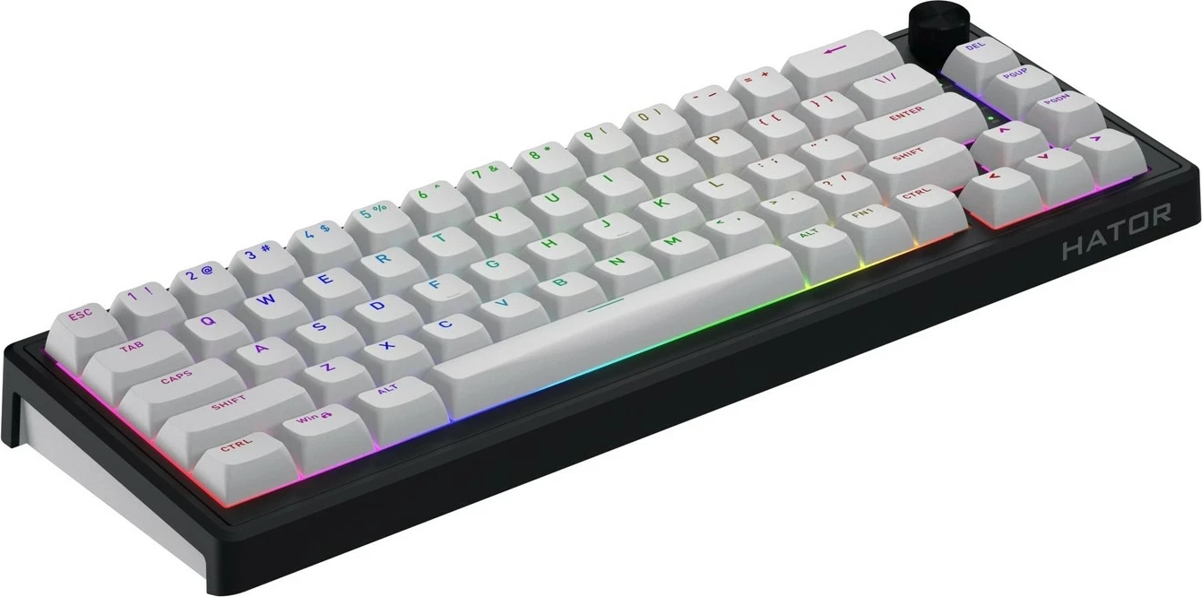 Tastierë mekanike Hator Skyfall 65 wireless, RGB, hot-swap, anglisht, bardhë-zezë