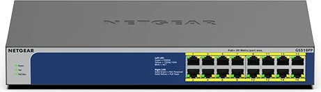 Switch NETGEAR GS516PP, Gigabit Ethernet, PoE, Rack mounting