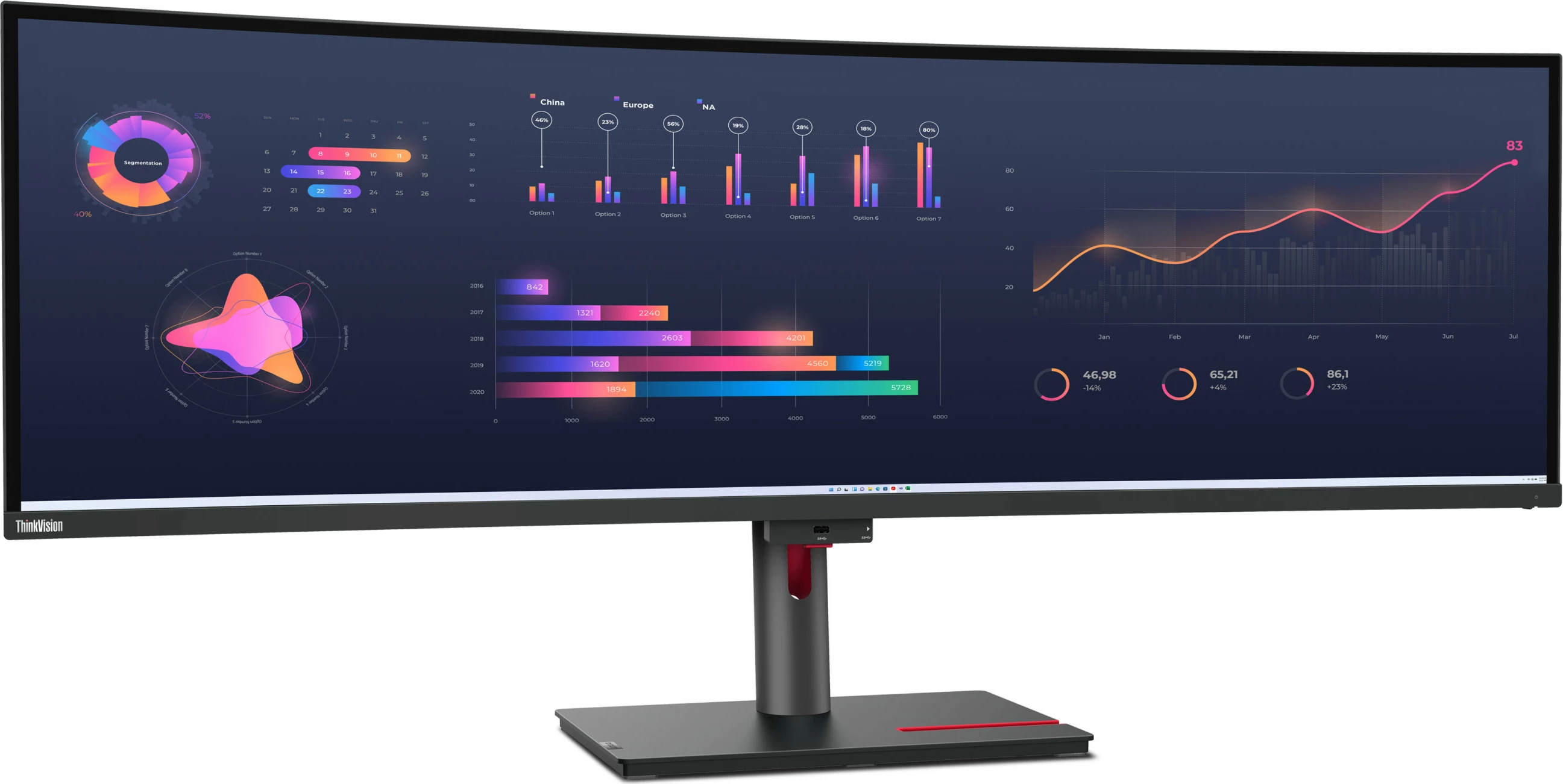 Monitor Lenovo ThinkVision P49w-30, 49", DQHD, LED, Raven Black
