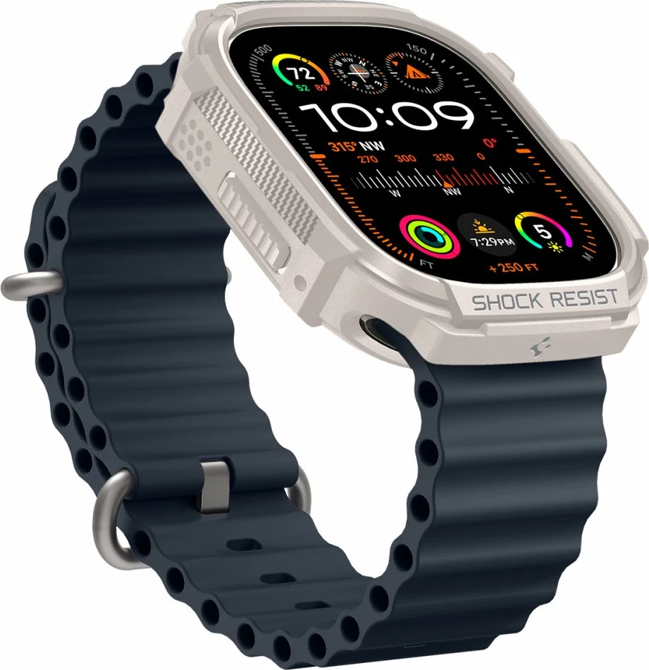 Mbështjellës Spigen Rugged Armor për Apple Watch Ultra 1/2 49mm, Bezhe