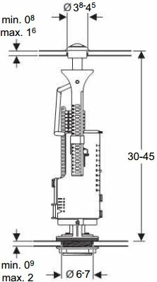 Valvul shkarkimi dual-flush Geberit IMPULS BASIC Type 240 (136.907.21.2), lartësi e rregullueshme