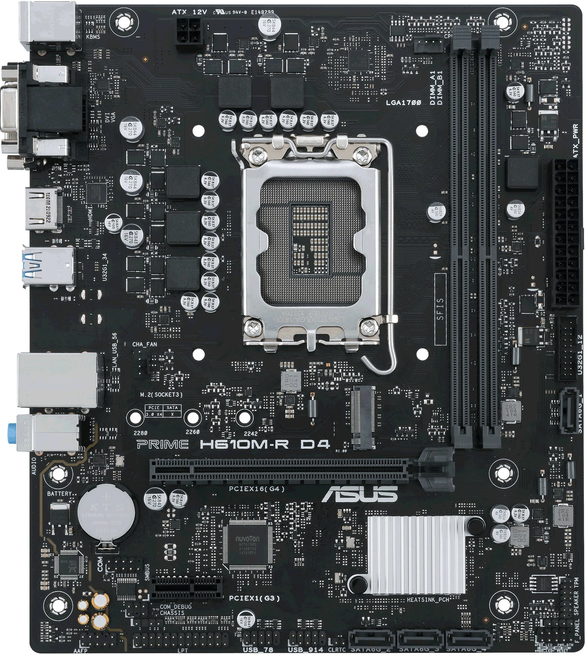 Pllakë amë ASUS PRIME H610M-R D4, Intel, LGA 1700, DDR4, 64 GB