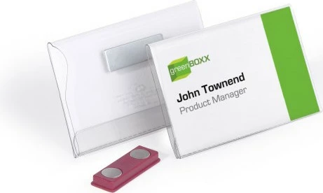 Badge Durable 811719, PVC, 54x90mm, horizontal, transparent, paketë 25 copë