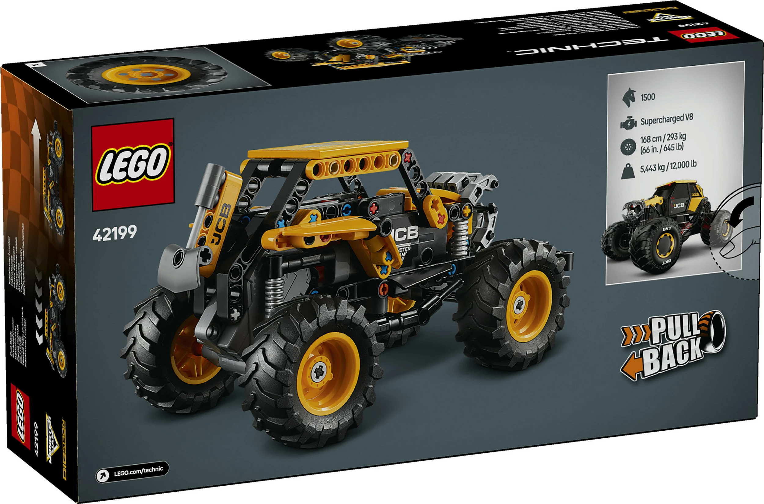 Set ndërtimi LEGO Technic Monster Jam DIGatron 42199, 218 pjesë, pull-back, multingjyrësh