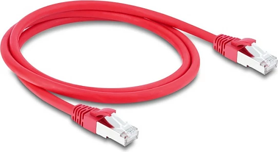 Kabllo rrjeti DeLOCK Cat6A S/FTP RJ45 1m e kuqe
