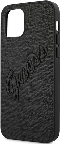 Mbështjellës Guess Saffiano Vintage Script për iPhone 12 Pro Max 6.7", Zi