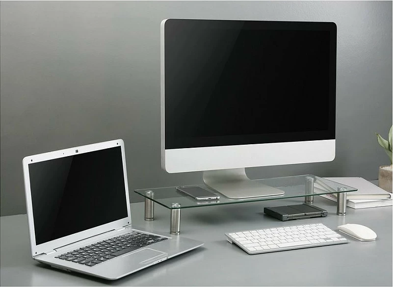 Mbajtëse monitori ROLINE 17023376, xham, e rregullueshme në lartësi, 20 kg, transparente