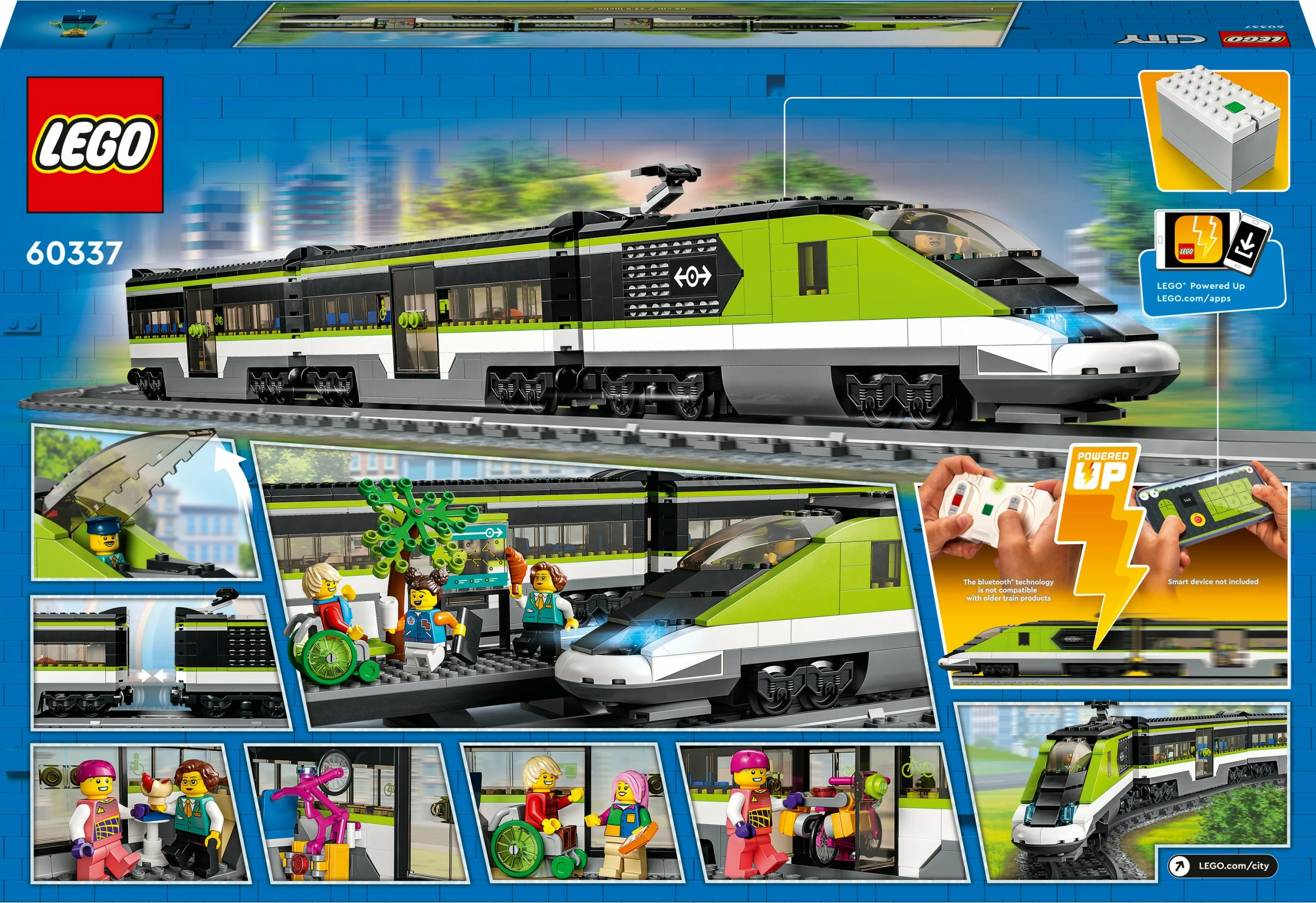 Set ndërtimi LEGO City Express Passenger Train, 7 vjeç e lart, plastik, 764 pjesë, shumëngjyrësh