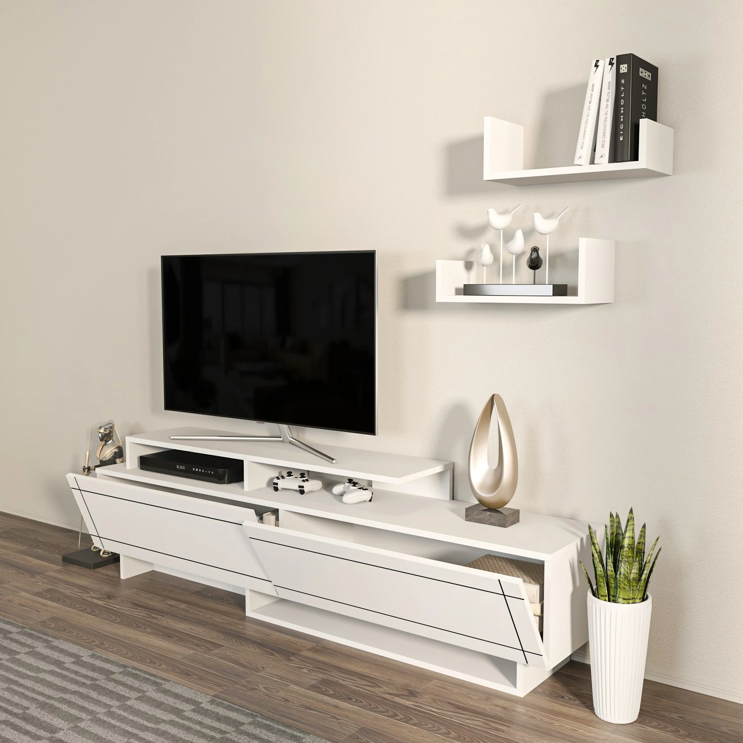 Komodë TV Skye Decor, Tammy, e bardhë