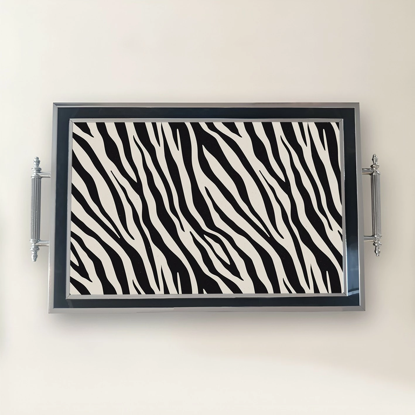 Tabaka xhami me dizajn zebra, shumëngjyrëshe, TPG9803