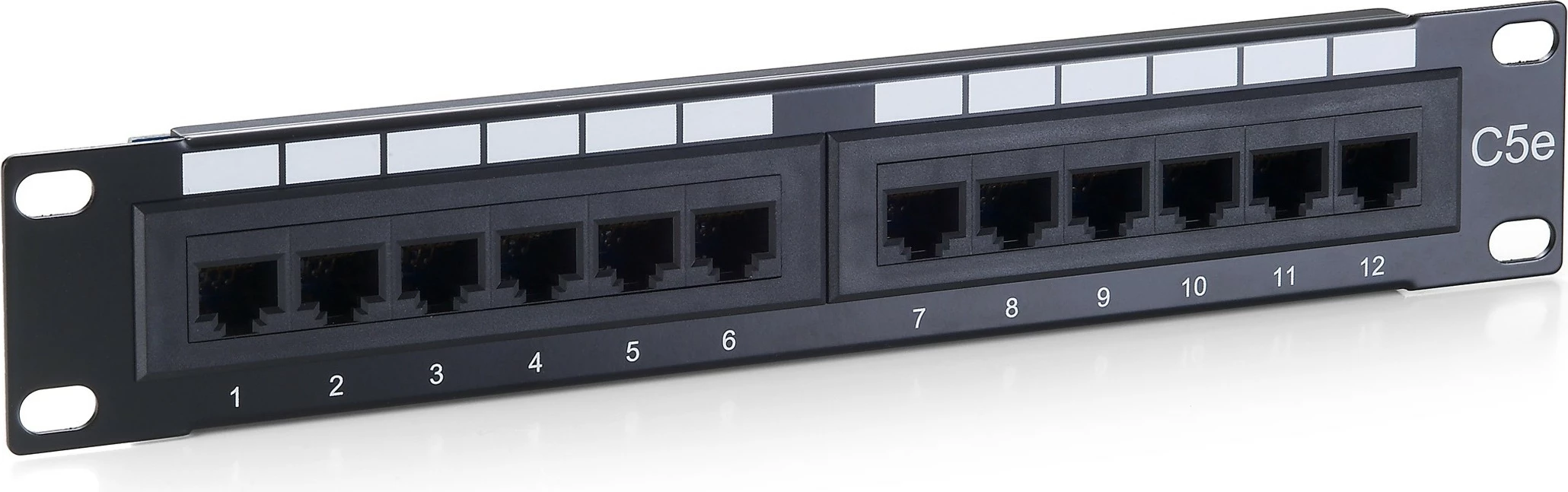 Patch panel Equip 12-portë, Cat5e, 1U, rack mounting, zi