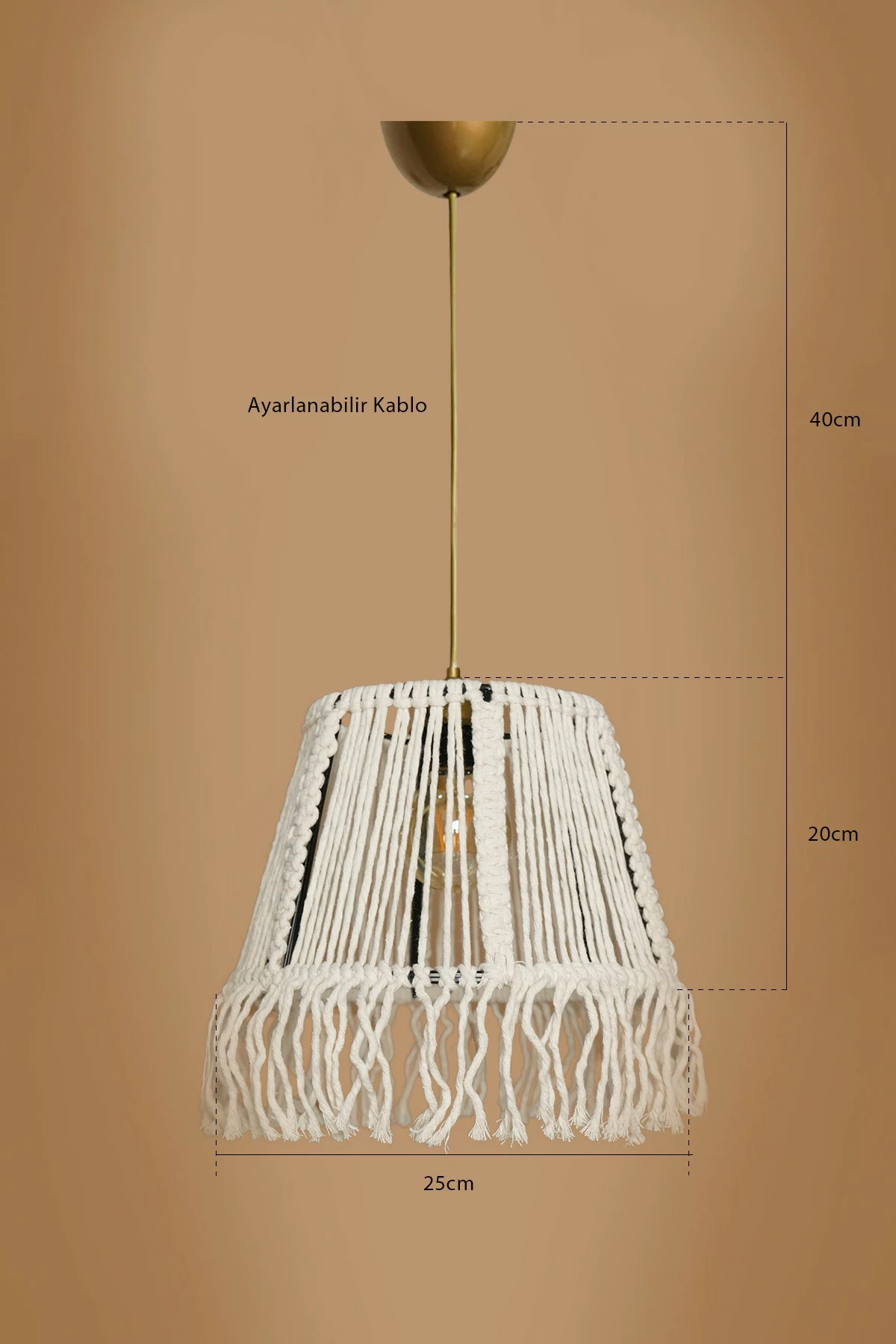 Llambë tavani Opviq, krem, macrame, YL559