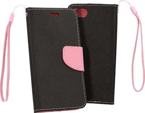 Mbështjellës HAVANA Fancy Diary për Realme C31, me rrip magnetik, me xhepa për kartela, zi/rozë