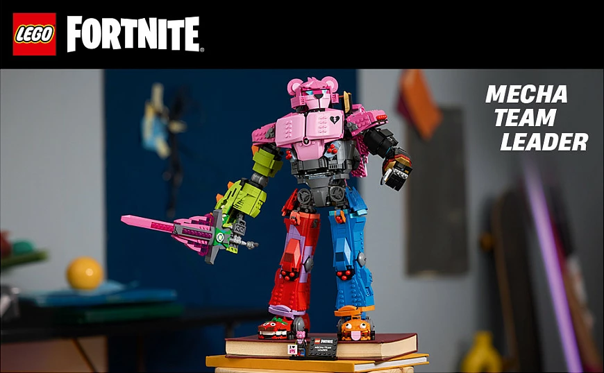 Set ndërtimi LEGO Fortnite Mecha Team Leader 77078, 2503 copë, figurë mech 45 cm, multikolor