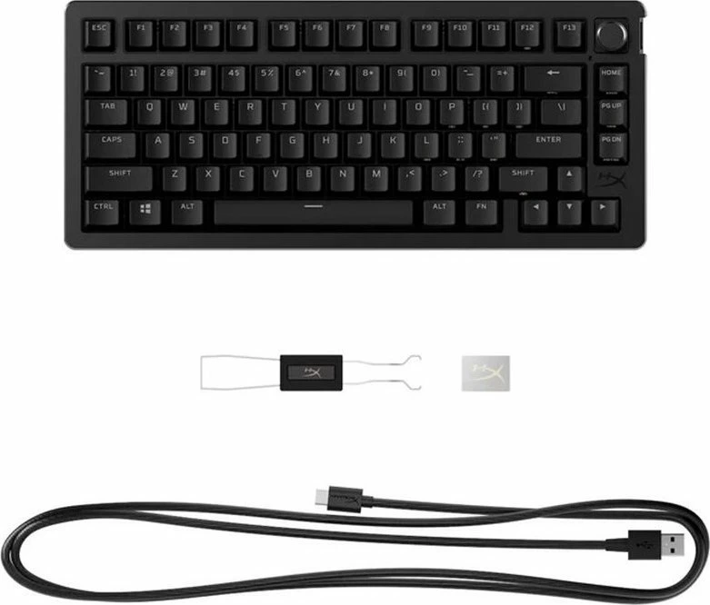 Tastierë mekanike gaming HyperX Alloy Rise 75 (7G7A4AA#ABA), HyperX3, 75%, RGB, USB, e zezë