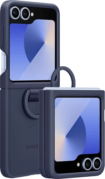 Mbështjellës silikoni me unazë Samsung EF-PF741TNE për Samsung Galaxy Z Flip 6, blu e errët (indigo)