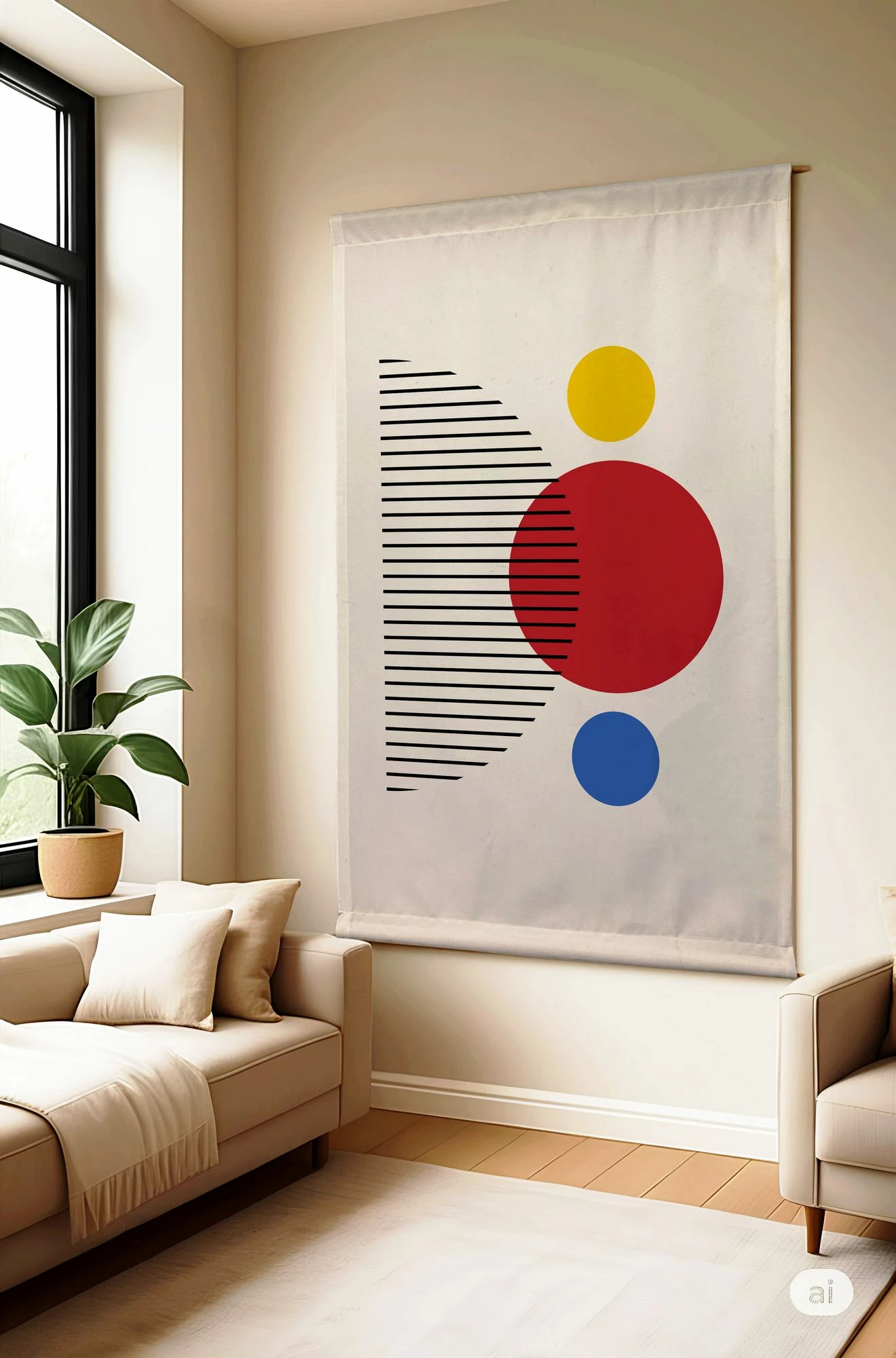 Pikturë dekorative poliestër, Wallity Polybaby, shumëngjyrëshe, 145x200cm