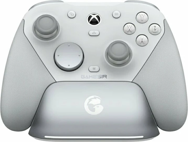 Kontroller GameSir G7 Pro Mech, tri-mode (wired/wireless/Bluetooth), Hall Effect, 25 butona, prizë për kufje, i bardhë/gri