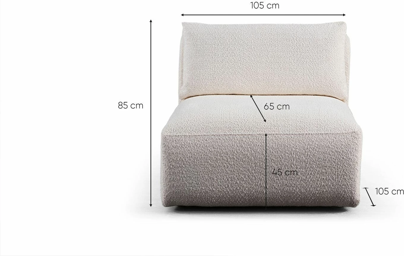 Divan treshe Atelier del Sofa, Sofia (L1 + O1 + 1R), i bardhë