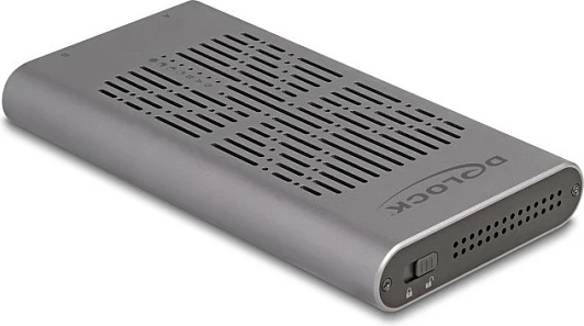 Enclosure ekstern SSD DeLOCK për 2x M.2 NVMe, USB-C, funksion Clone, 10 Gbit/s, Gri