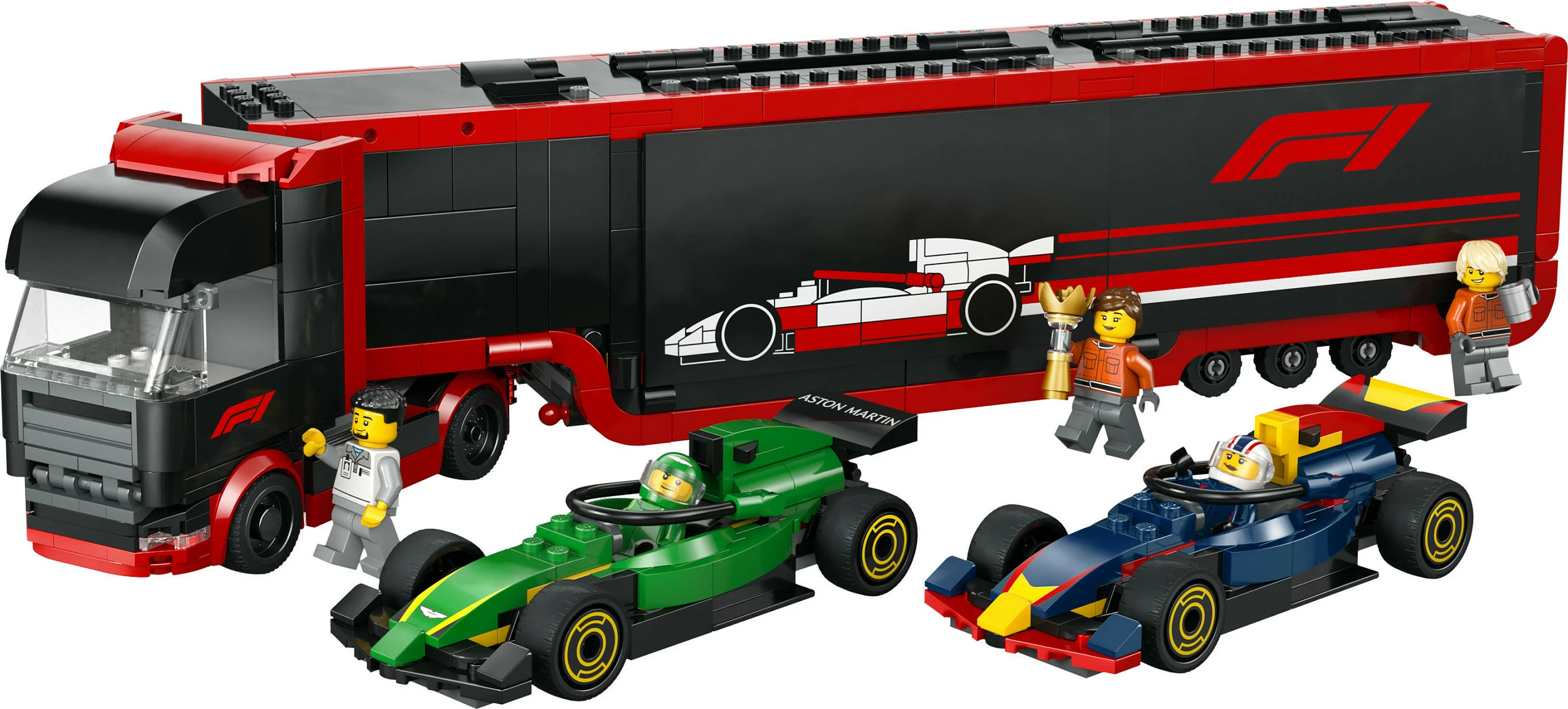 Set ndërtimi LEGO F1 kamion me RB20 & AMR24, 1086 pjesë, plastikë, shumëngjyrësh