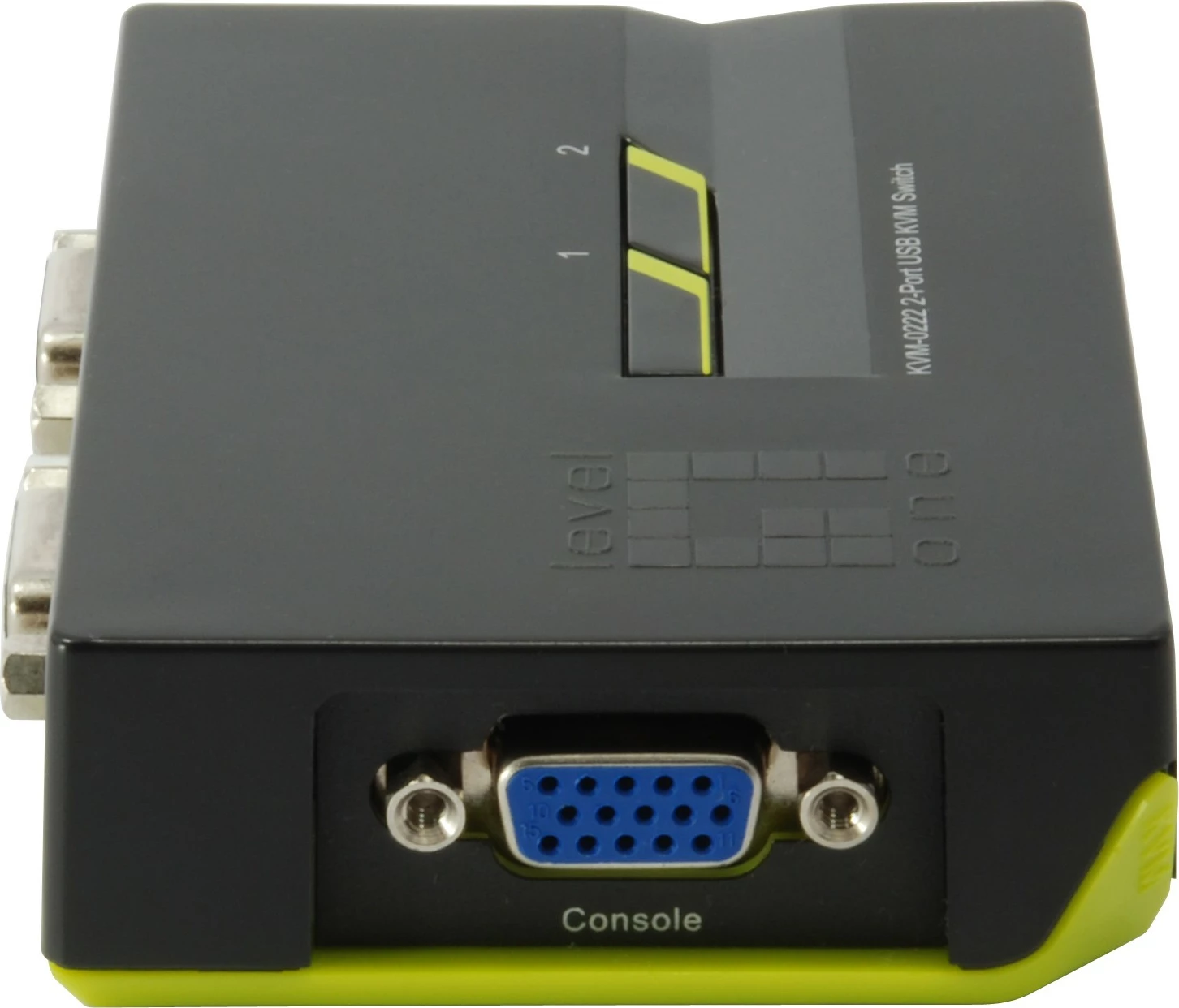 Switch KVM LevelOne 2-Port USB VGA, 2048 x 1536 pixels, Ngjyrë e zezë, e gjelbër