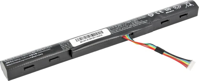 Bateri laptop Mitsu BC/AC-E15 për Acer Aspire E15, E5-475, 2200mAh, 14.6V, e zezë